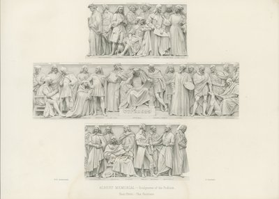 アルバート記念碑の表彰台にある彫刻 作： Henry Hugh Armstead