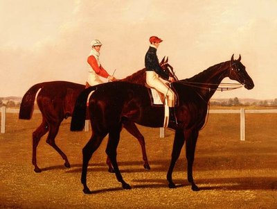 競走馬「シャルル12世」と「ユークリッド」と騎手のアップ 作： Henry Hugh Armstead