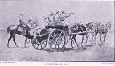 プレトリア後のフィールドテレグラフカート：ゲリラ戦争ハームズワースブロスリミテッド発行、1901 作： Henry Inglis Jodrel Sheldon Williams