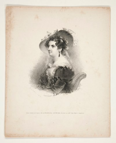 若い女性の半身像 作： Henry Inman