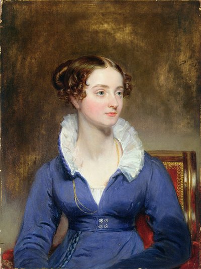 青いドレスの若い女性、1825年 作： Henry Inman