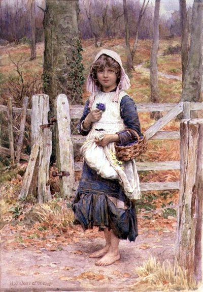花を持つ少女 作： Henry James Johnstone