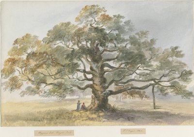 ブリスフィールド-乞食のオーク：水彩画、1844 作： Henry James Noyes