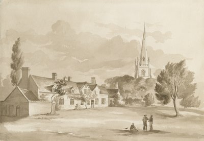 ブレウッド教会：セピア画、1844 作： Henry James Noyes