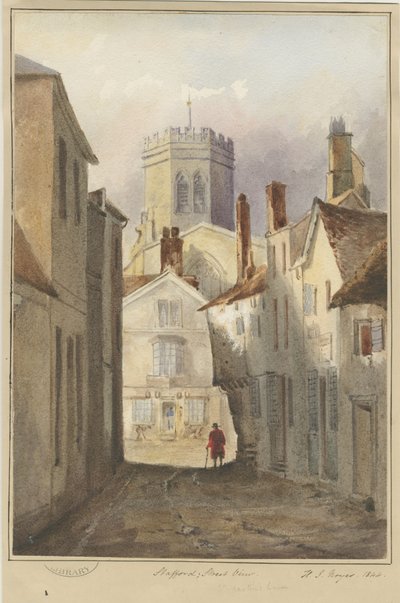 スタッフォード-[St.マーティンのレーン]：水彩画、1844 作： Henry James Noyes