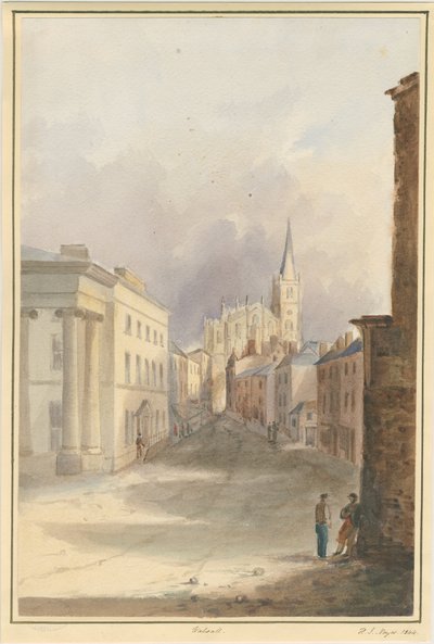 ウォールソールタウンアンドチャーチ：水彩画、1844 作： Henry James Noyes