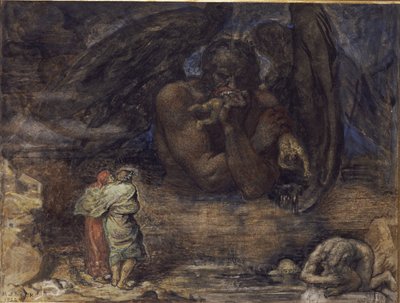 地獄でダンテとヴァージルがルシファーと出会う 作： Henry John Stock