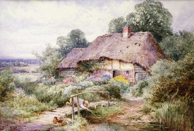 バークシャー州イーストベリーでティドラーを捕まえる 作： Henry John Sylvester Stannard