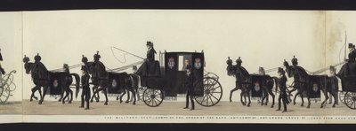 ウェリントン公爵アーサーの葬列全体のパノラマビューの一部（カラーアクアチント 作： Henry Jr and Sala George Augustus Alken