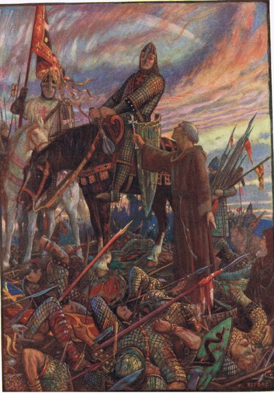 ヘイスティングスの戦いの後、ラドヤードキプリングによる「イングランドの歴史」のイラスト、1911 作： Henry Justice Ford