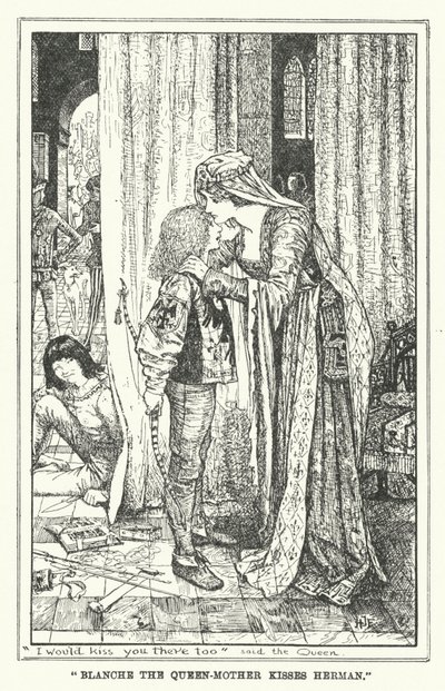 "Blanche the Queen-Mother kisses Herman" (litho) 作： Henry Justice Ford
