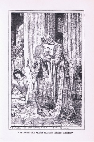女王の母ブランシェがヘルマンにキスする、1912 作： Henry Justice Ford