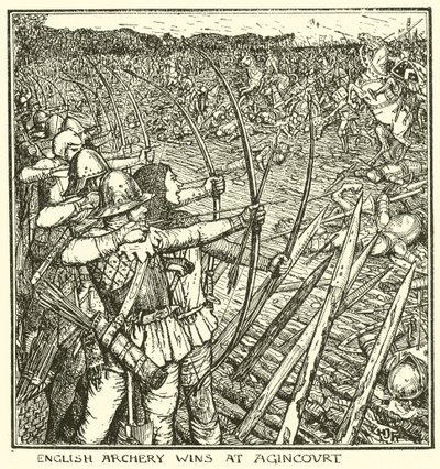 イギリスのアーチェリーがエイジンクールで優勝 作： Henry Justice Ford