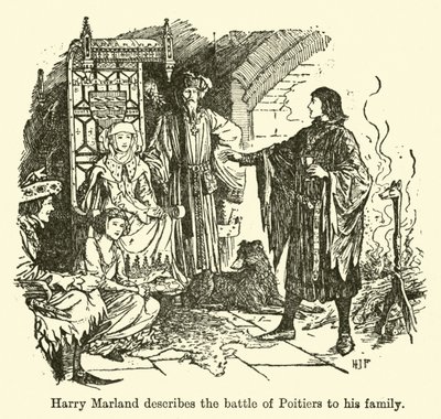 ハリーマーランドは彼の家族にポワチエの戦いについて説明します 作： Henry Justice Ford