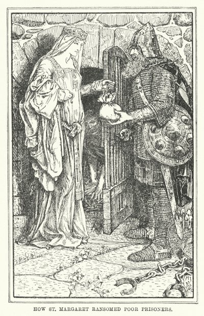 セント・マーガレットが貧しい囚人たちを救済した方法（リトグラフ 作： Henry Justice Ford