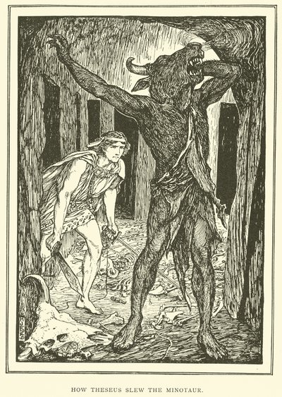 テセウスがミノタウロスをどう倒したか 作： Henry Justice Ford