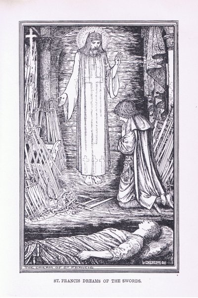 剣の聖フランシスの夢、1912 作： Henry Justice Ford