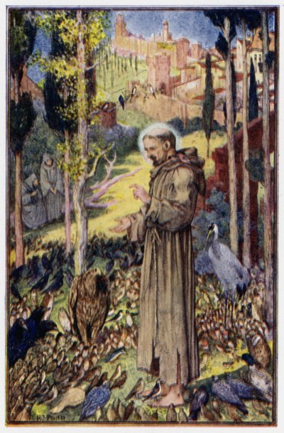 「聖フランシスは鳥に説教する」 作： Henry Justice Ford