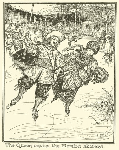 女王はフランダースのスケーターを羨望する 作： Henry Justice Ford
