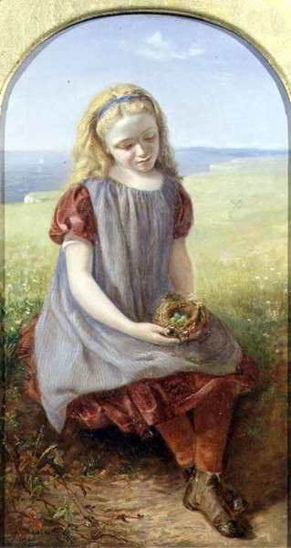 鳥の巣を持つ少女 作： Henry Larpent Roberts