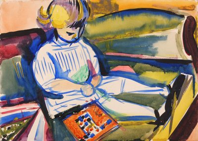 ソファの上の子供、カリフォルニア州。 1914～1918年。 作： Henry Lyman Saÿen