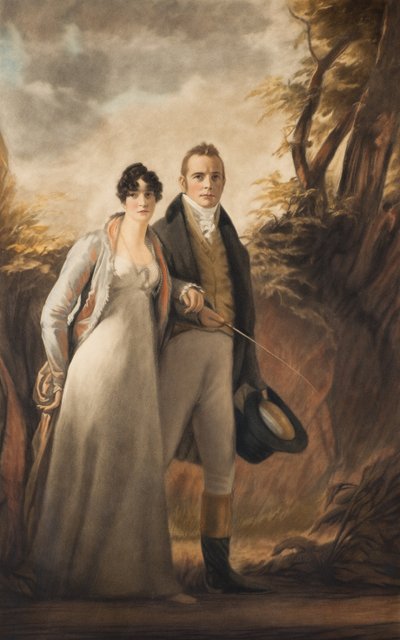 カイルジーのキャンベル夫妻（メゾチント） 作： Henry Macbeth Raeburn