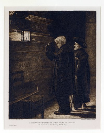 ホレイショ・ネルソン（1758-1805）の墓から採取されたグリニッジ病院の2人の住民。 作： Henry Macbeth Raeburn