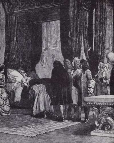 死の床にあるアン女王がシュルーズベリー公爵を財務大臣に任命 作： Henry Marriott (after) Paget