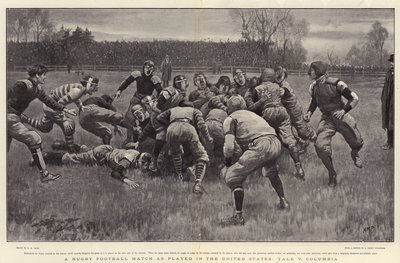 米国、イェール対コロンビアで行われたラグビーフットボールの試合 作： Henry Marriott Paget