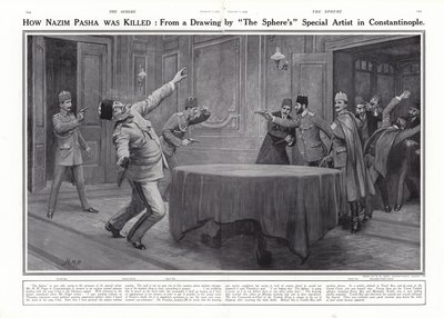 1913年1月23日、コンスタンティノープルの若いトルコ人によるナチムパシャの暗殺 作： Henry Marriott Paget