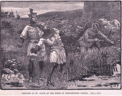 ブリッジノース城AD 1154の包囲でのセントクレアの英雄 作： Henry Marriott Paget