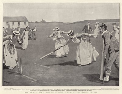 看護師を南アフリカで健康に保つ方法、クリケットをする姉妹 作： Henry Marriott Paget