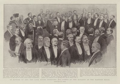 芸術の名誉で、邸宅の宴会でゲストを迎える市長 作： Henry Marriott Paget