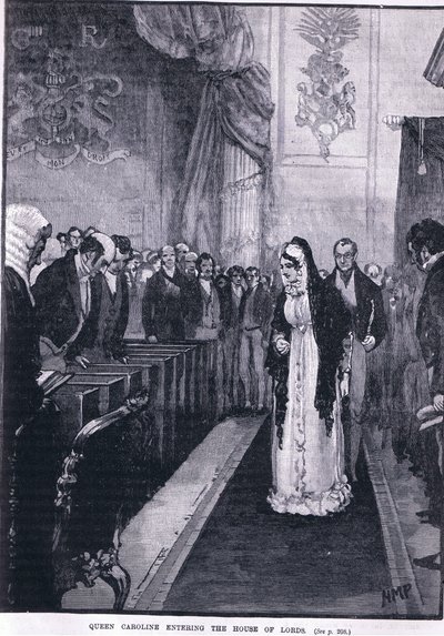 女王キャロラインが貴族院に入る 作： Henry Marriott Paget