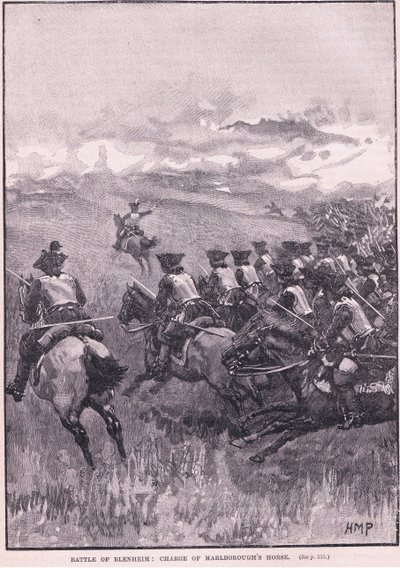 ブレナムの戦い：マールボロの馬による突撃 作： Henry Marriott Paget