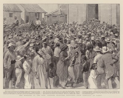 戦争の恐怖、カニーでサンティアゴから飢えた難民を養う 作： Henry Marriott Paget