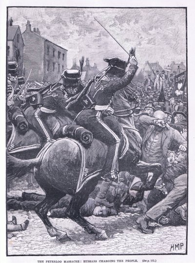 ピータールー虐殺：人々を告発するハサースは1819年の広告 作： Henry Marriott Paget