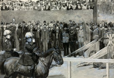 ボランティアレビュー、ホースガードのパレードでのプリンスオブウェールズ 作： Henry Marriott Paget