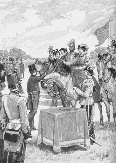 ビクトリアクロス、c1890の最初の配布で主宰する女王 作： Henry Marriott Paget