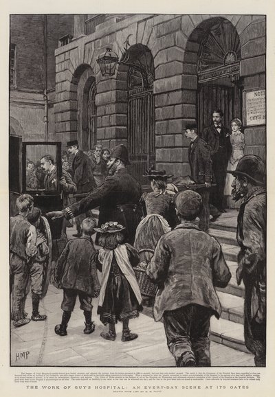 男の病院の仕事、門の日常風景 作： Henry Marriott Paget