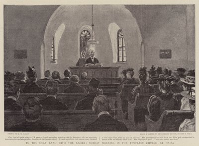 カイザーと聖地へ、日曜日の朝、ハイファのテンプル騎士団教会 作： Henry Marriott Paget