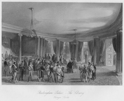 バッキンガム宮殿-図書館。外国の堤防、c1841 作： Henry Melville
