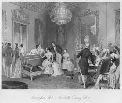バッキンガム宮殿。黄色の応接室、c1841 作： Henry Melville