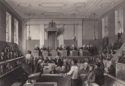 ロンドン、オールドベイリーの中央刑事裁判所（彫刻 作： Henry Melville
