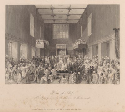 国会議事堂を開会する女王陛下 作： Henry Melville