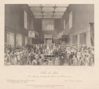 国会議事堂を開会する女王陛下 作： Henry Melville