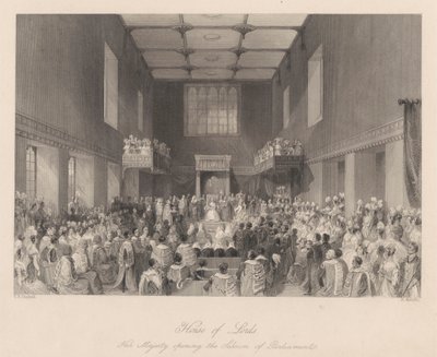 国会議事堂を開会する女王陛下 作： Henry Melville