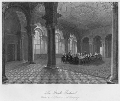銀行パーラー。知事および会社の裁判所、c1841 作： Henry Melville