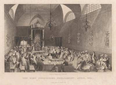1831 年 4 月、議会を閉会する国王 作： Henry Melville
