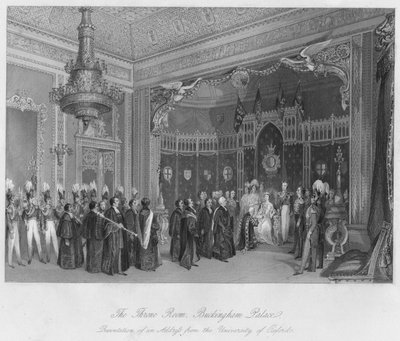 バッキンガム宮殿の玉座の間。オックスフォード大学、c184からの講演のプレゼンテーション 作： Henry Melville